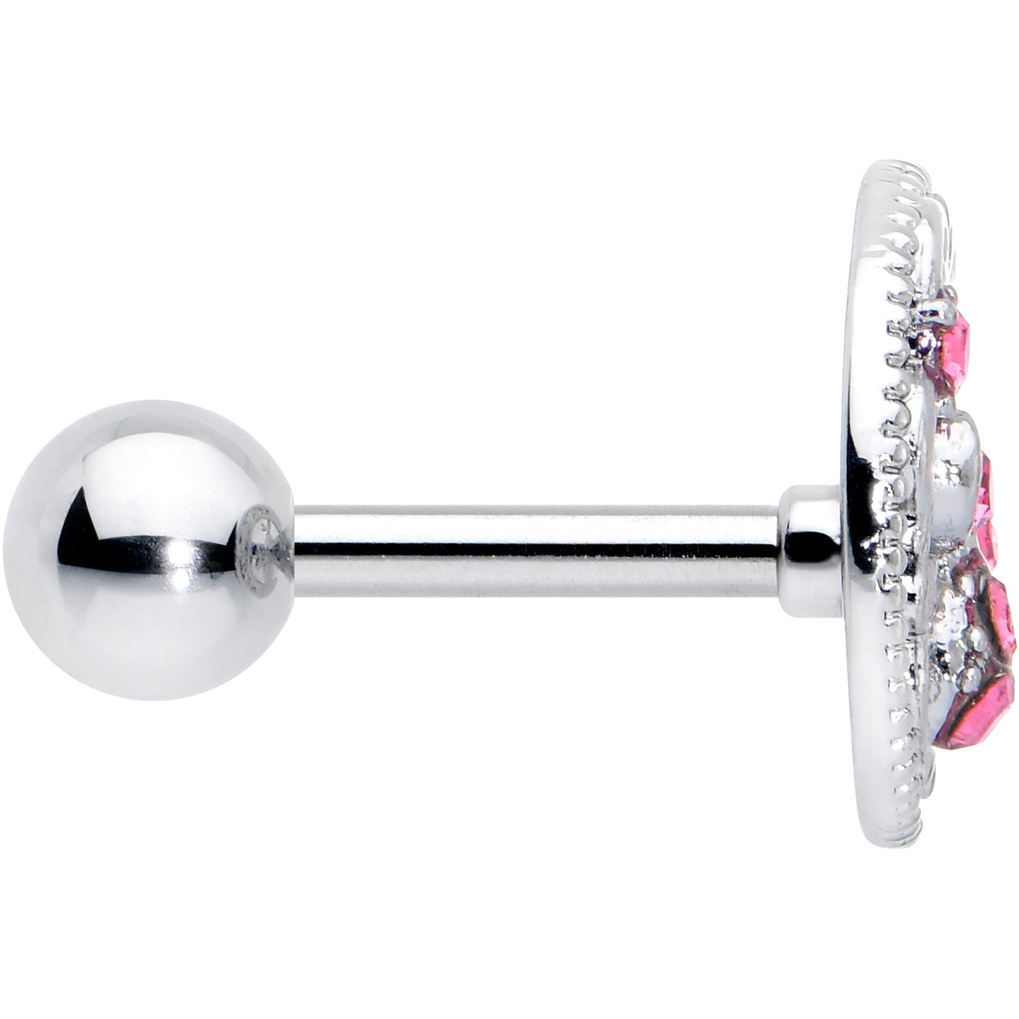 16G 1/4 Pink Gem Lunar Dragonfly Cartilage Tragus Earring
