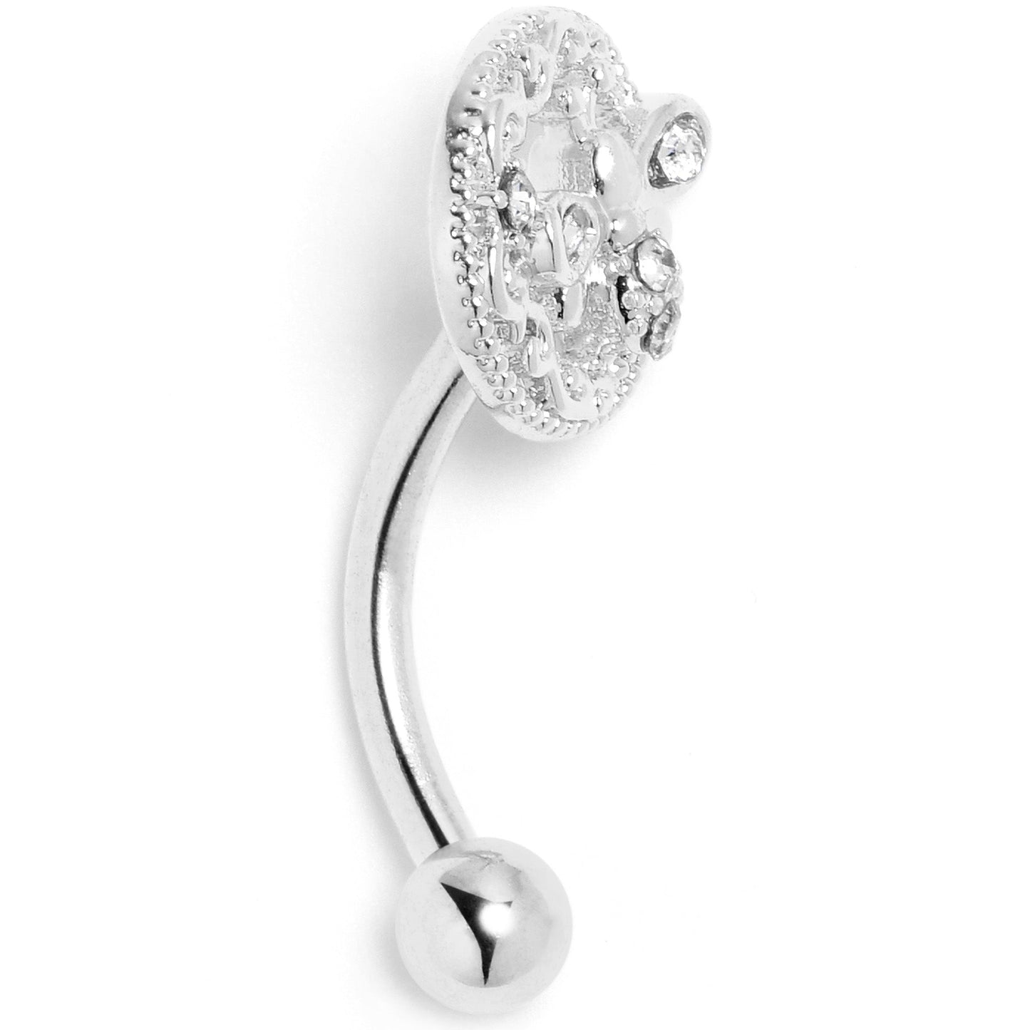 16G 5/16 Clear Gem Lunar Dragonfly Curved Eyebrow Ring