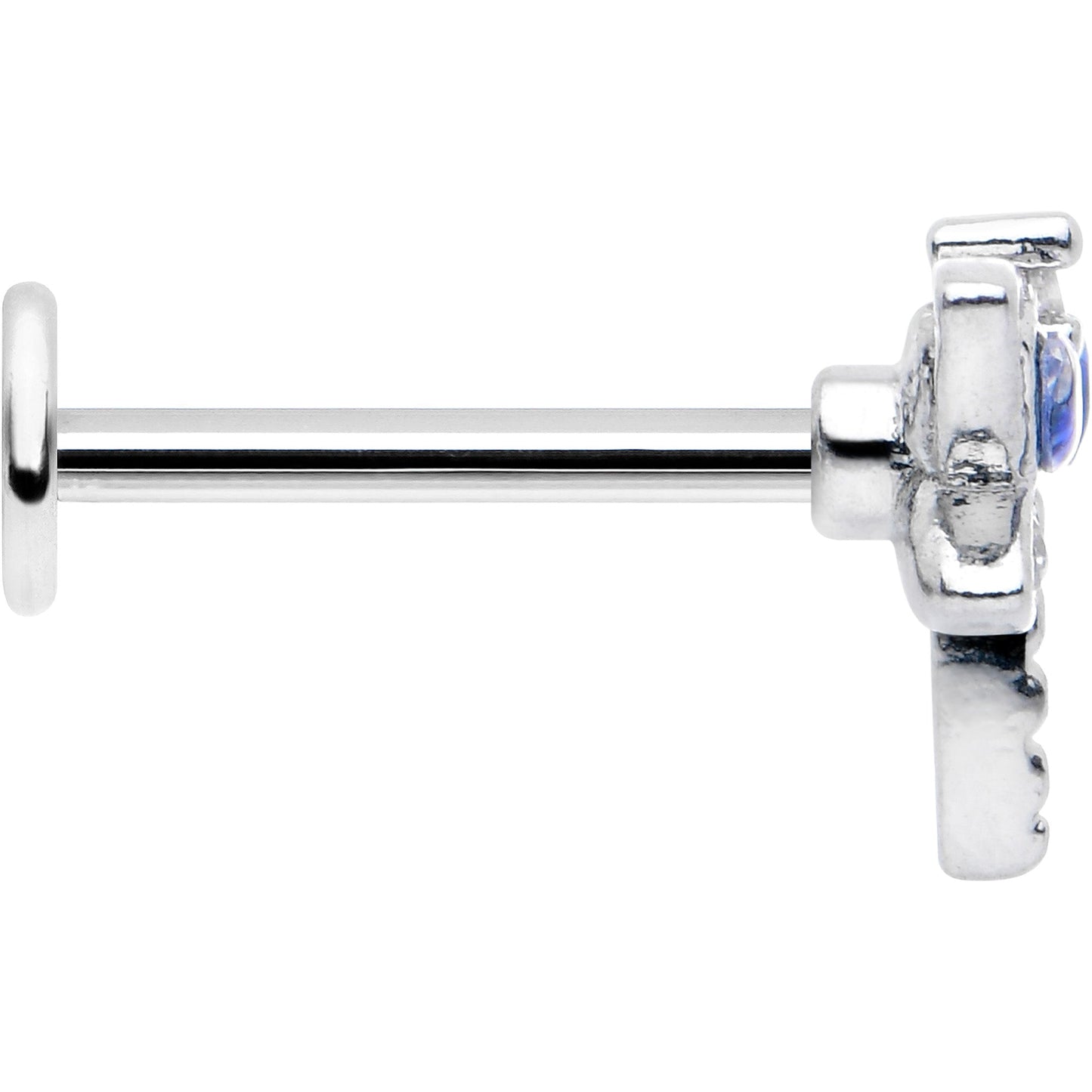 16G 5/16 Blue CZ Gem Dragonfly Style Labret Monroe Tragus