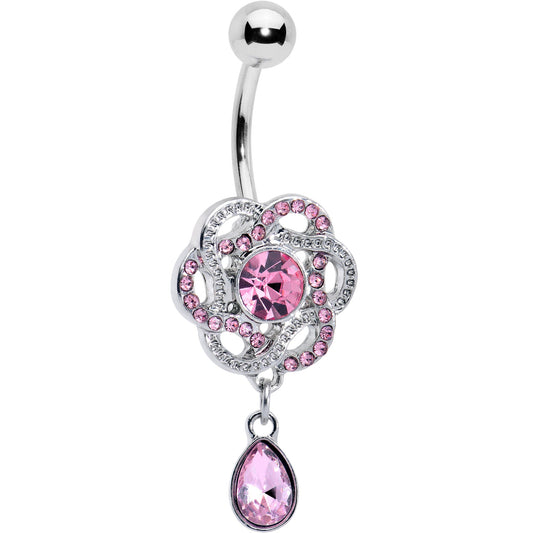 Pink Gem Celtic Knot Elegance Dangle Belly Ring