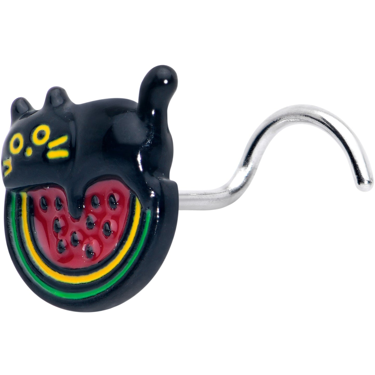 20G 7mm Watermelon Cat Love Left Side Nose Screw