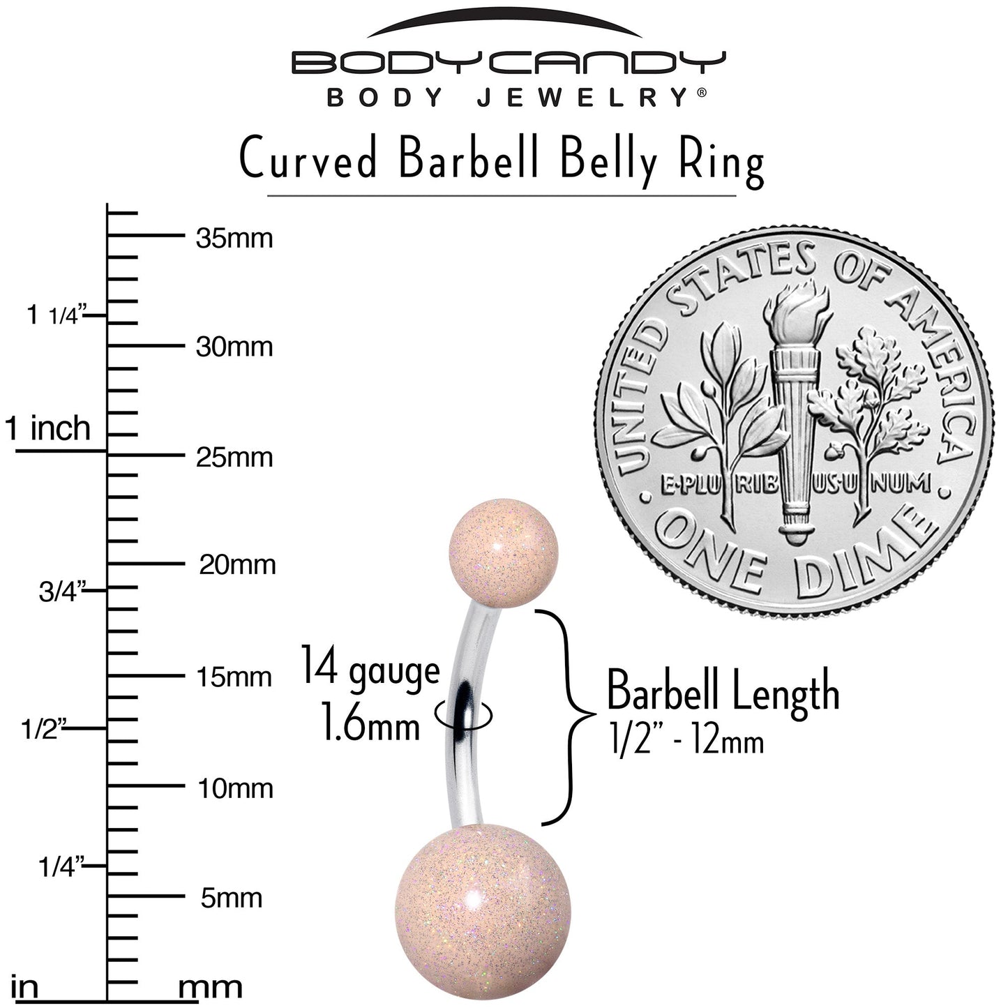 Pastel Shimmer Peach Ends Belly Ring