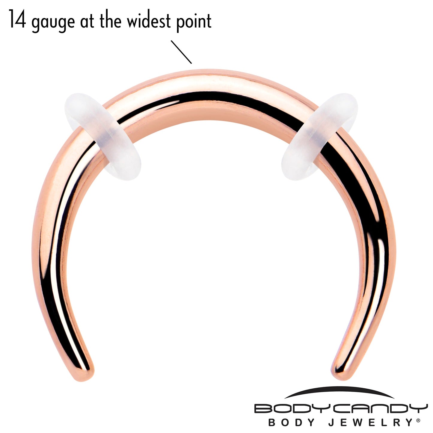 14G 5/16 Rose Gold Tone Pincher Crescent Taper