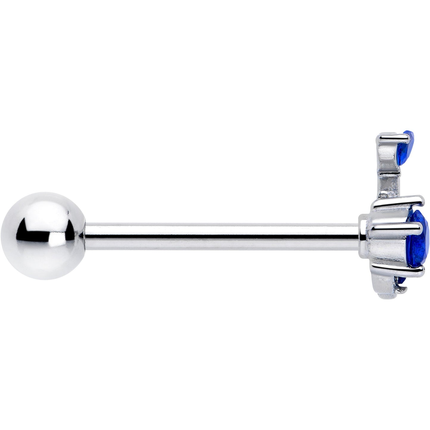 Blue Gem Twining Vine Barbell Tongue Ring