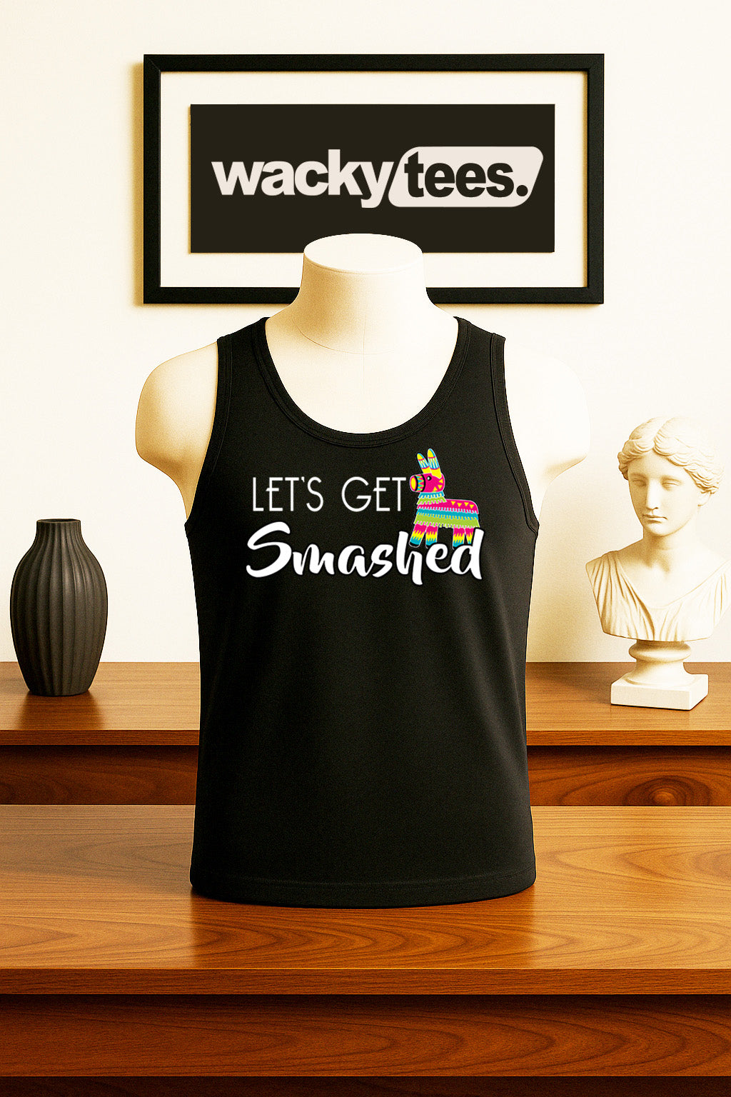 Lets Get Smashed Pinata Party Style Graphic Tee Shirt