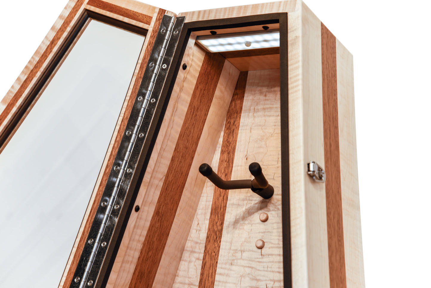 ClimaStand Triangle Humidor with Base - Flamed Maple with Mahogany