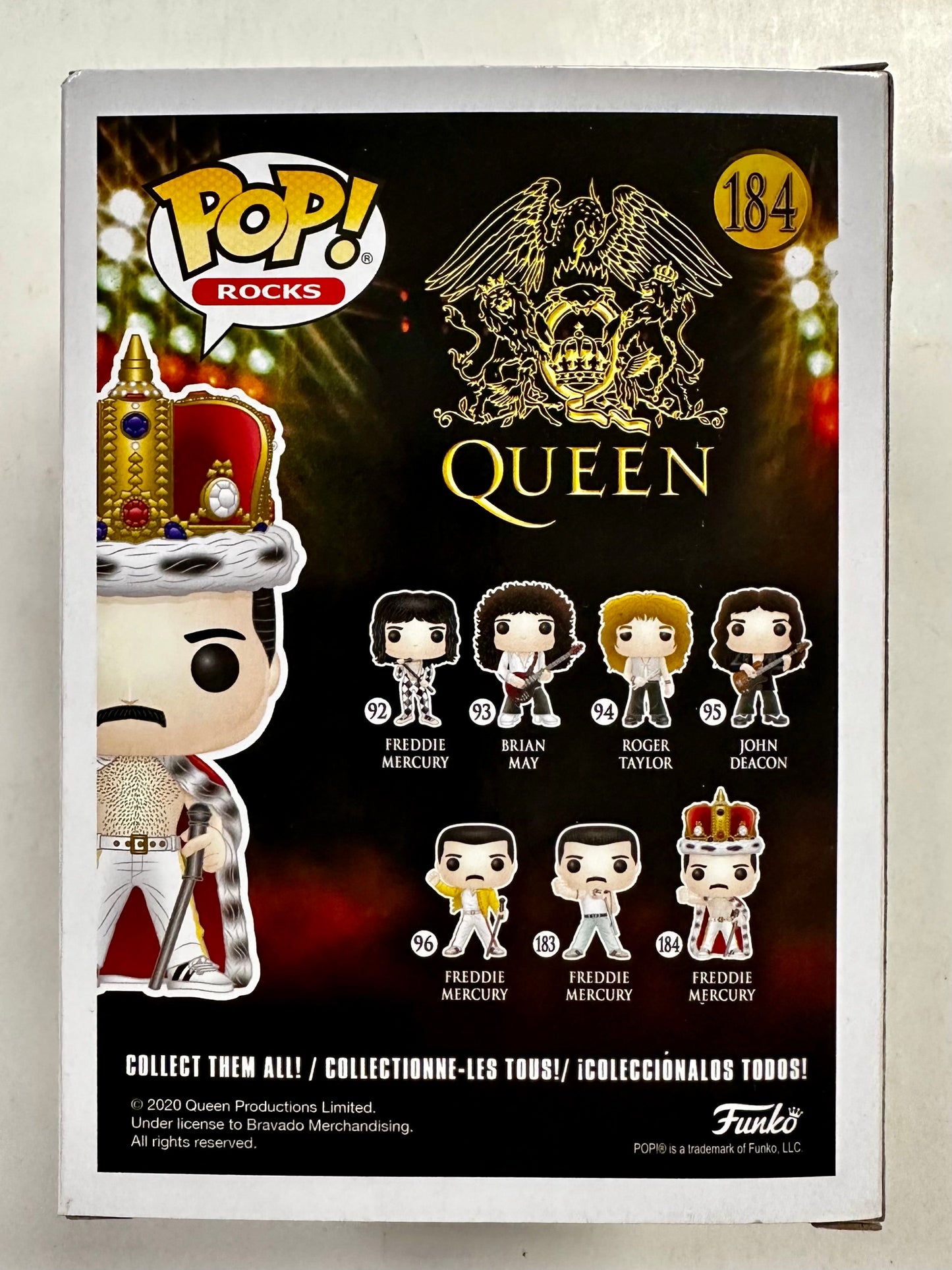 Funko Pop! Rocks Queen Freddie Mercury With Crown #184 Bohemian Rhapsody 2020