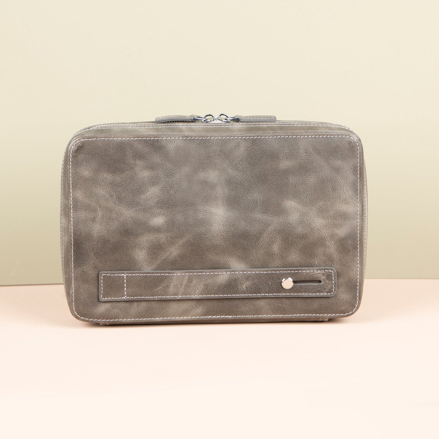 Leather Tech Organizer Case - Light Gray - Oslo