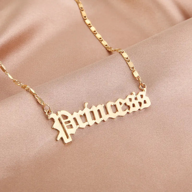 Gold Stainless Steel "Angel" and "Princess" Necklaces