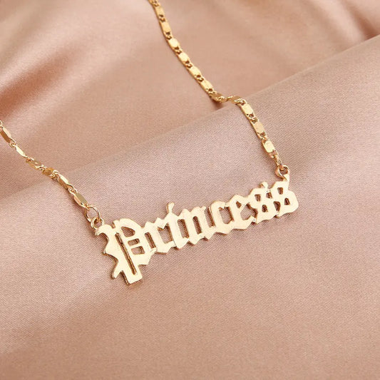 Gold Stainless Steel "Angel" and "Princess" Necklaces