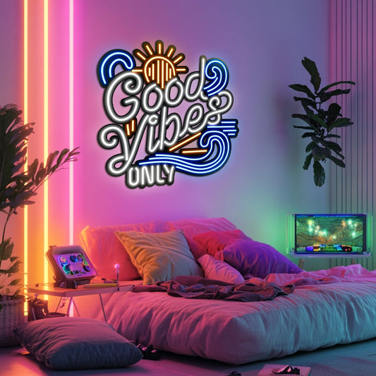 Good Vibes Only Metal Neon Wall Art- LN0086