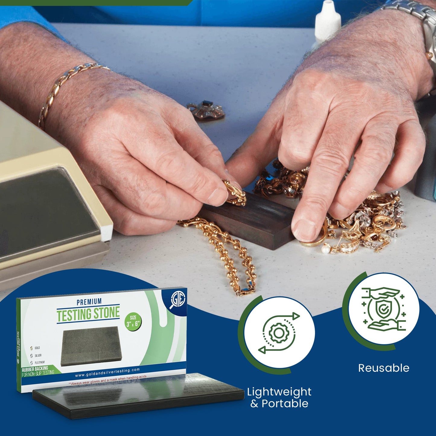 GTE Complete Gold, Silver, & Platinum Jewelry Testing & Appraisal Kit – Professional Grade