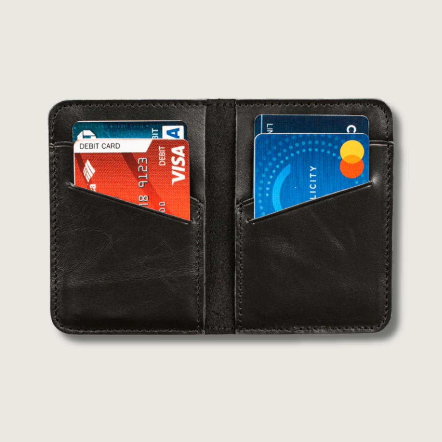 Classic Leather Cardholder Wallet - Black - Berkeley