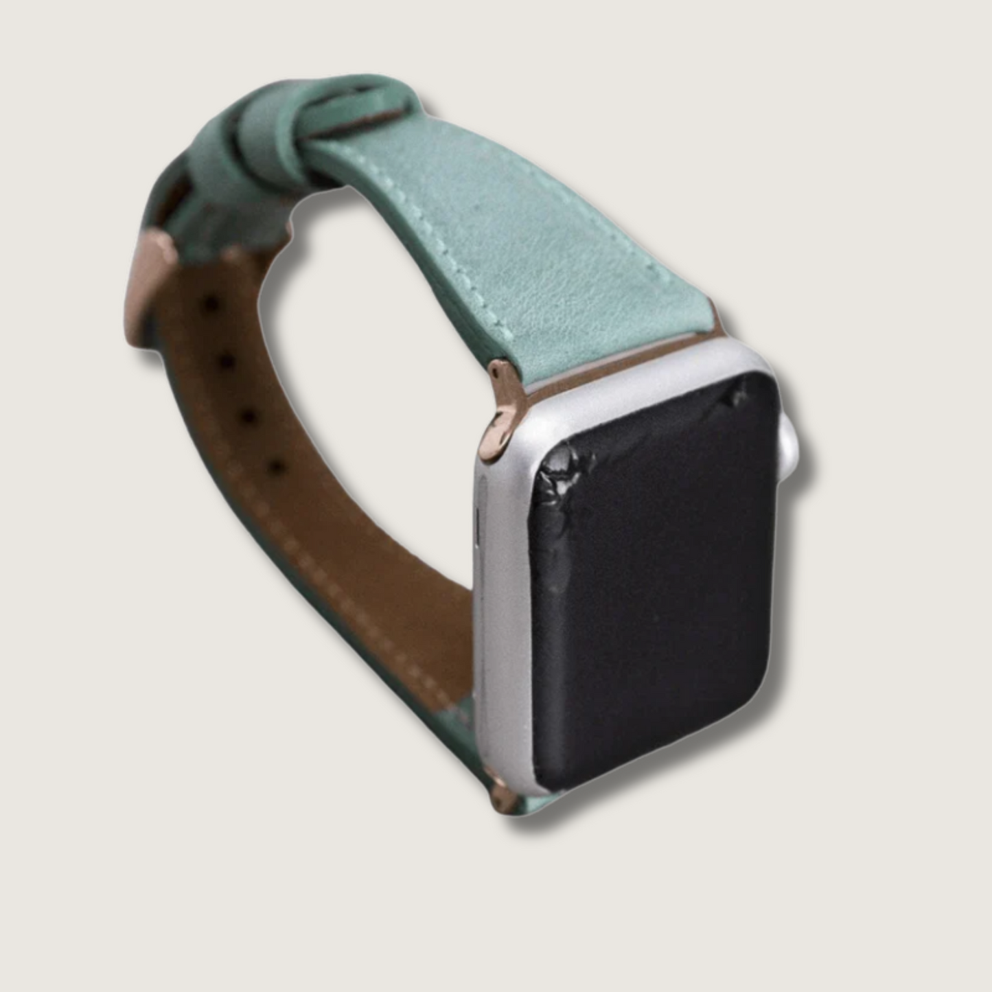 Classic Light Mint Green Leather Apple Watch Band - Dallas