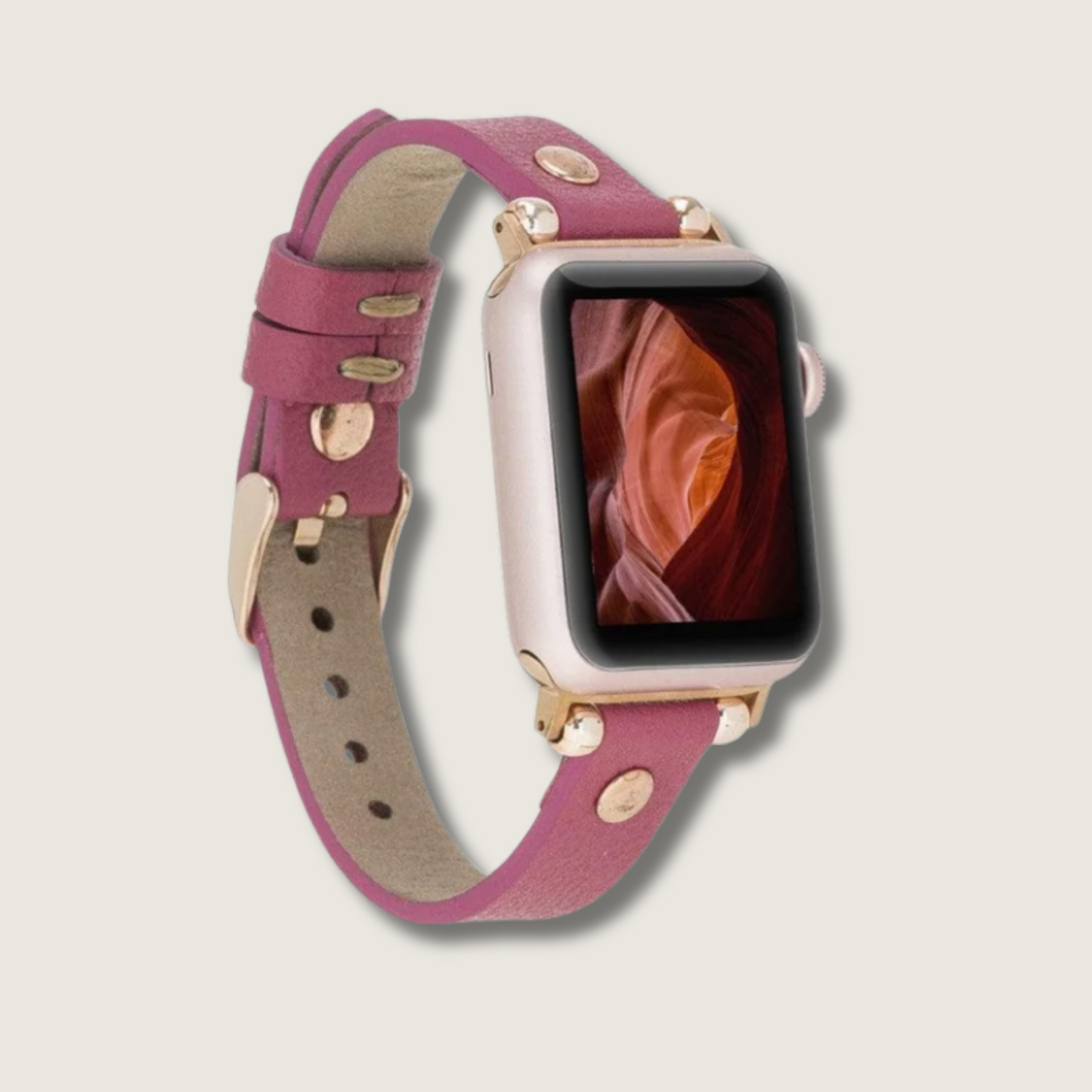 Apple Watch Magenta Leather Strap - Detroit