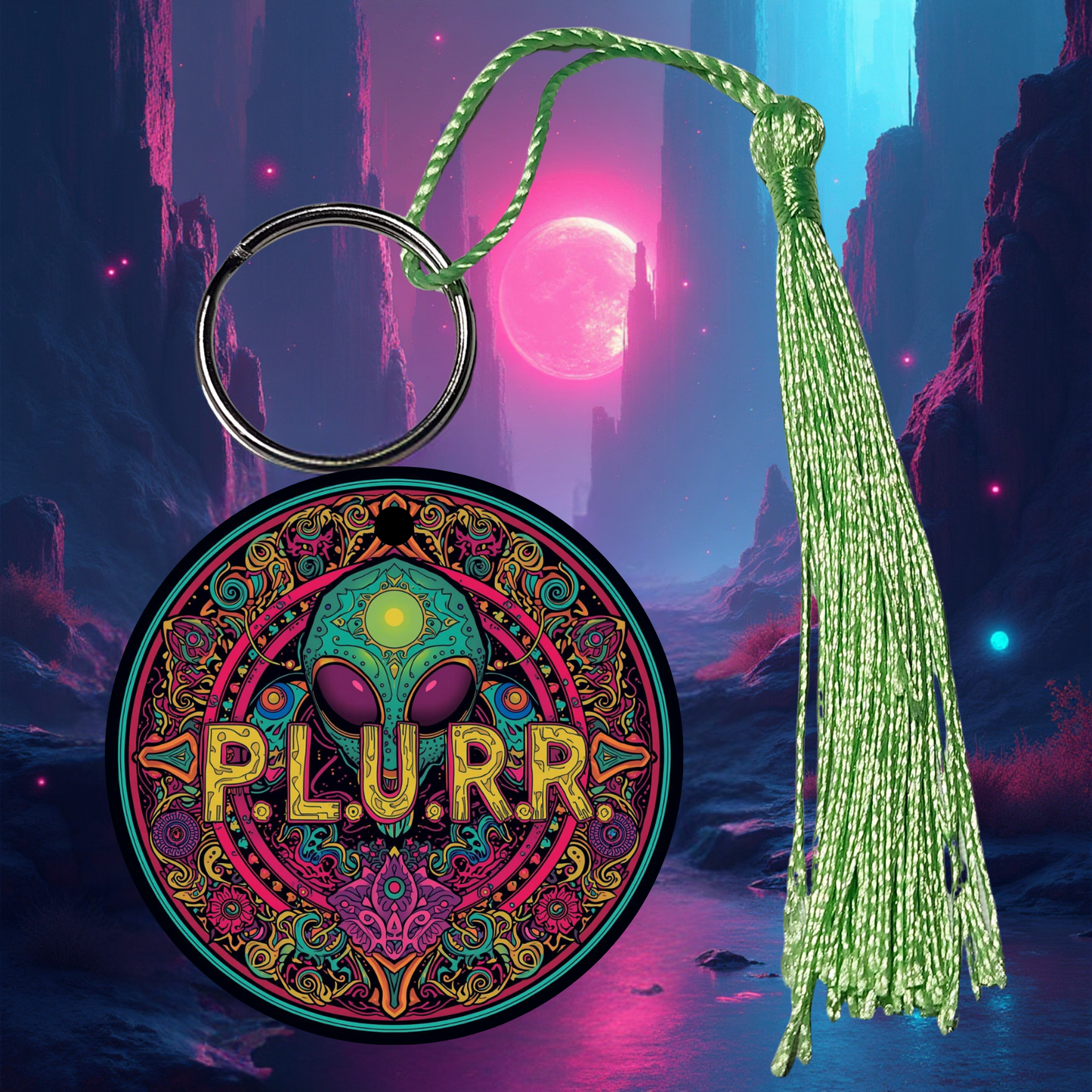 PLURR Aluminum Keychain for Raves and Festivals