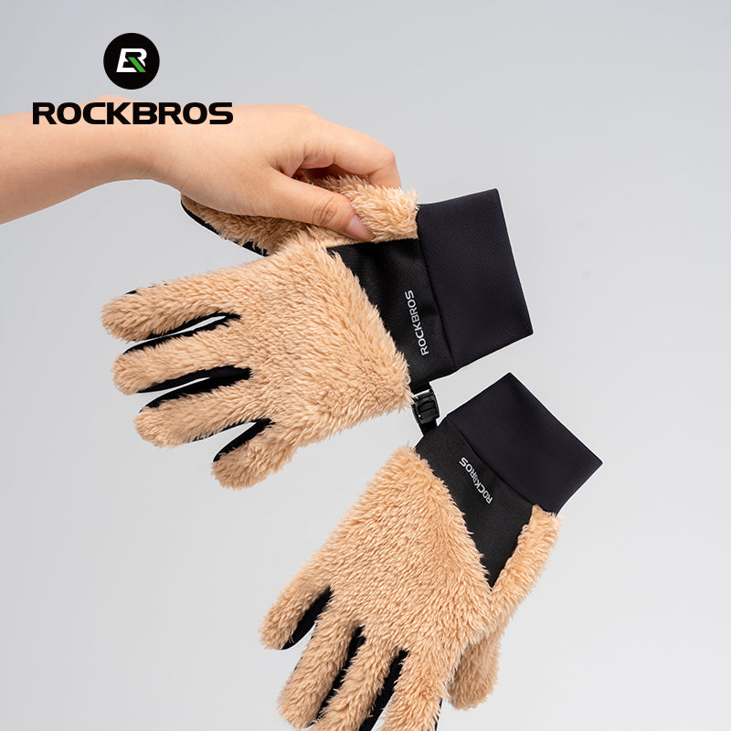 ROCKBROS Winter Touch Screen Plush Warm Gloves for Men Women