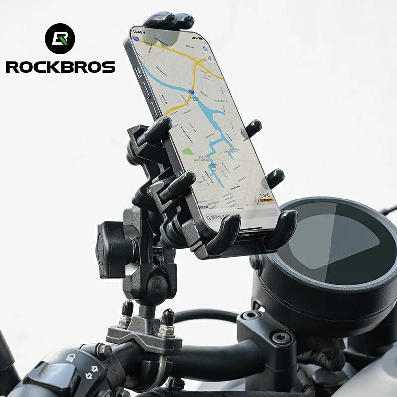 ROCKBROS Motorcycle ATV Adjustable Phone Holder with Vibration Dampener for 4.7-7.1" Phones