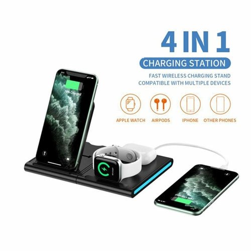 Magnetic Power Tiles : 4 In 1 Wireless Charging Station