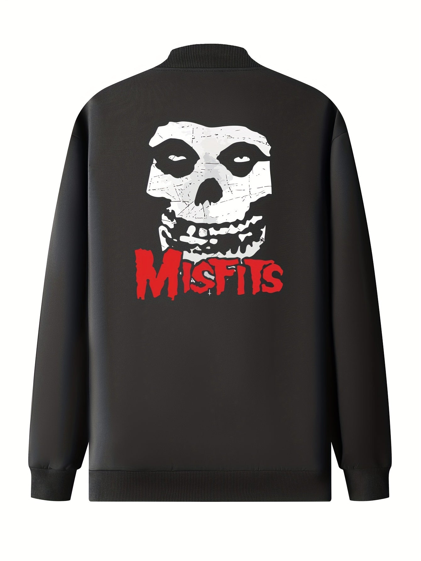 The Misfits Skull Logo Men’s Bomber Jacket – Iconic Punk Rock Outerwear with Pockets & Zip-Up Baseball Collar - Premium jacket from Lizard Vigilante - Just $39.93! Shop now at Lizard Vigilante