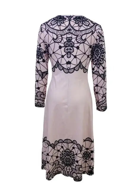 Ladies' Round Neck Printed Fashionable Dress
