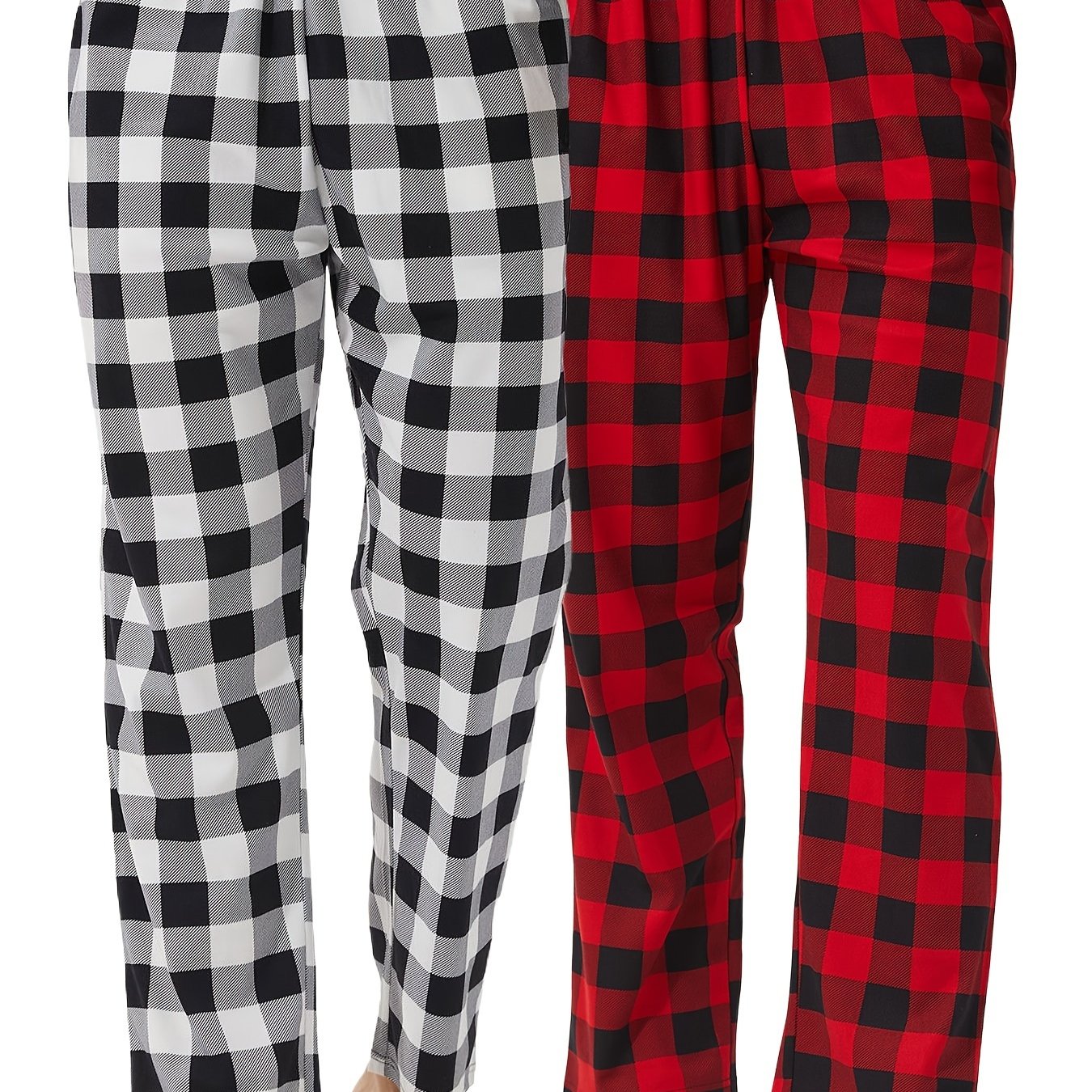 LANBAOSI Men's Plaid Print Sleep Pants – 2/3-Pack Casual Drawstring Waist Lounge Pants, Slight Stretch, Knit Fabric Regular Fit for Spring/Fall - Premium pajama pants from Lizard Vigilante - Just $32.99! Shop now at Lizard Vigilante