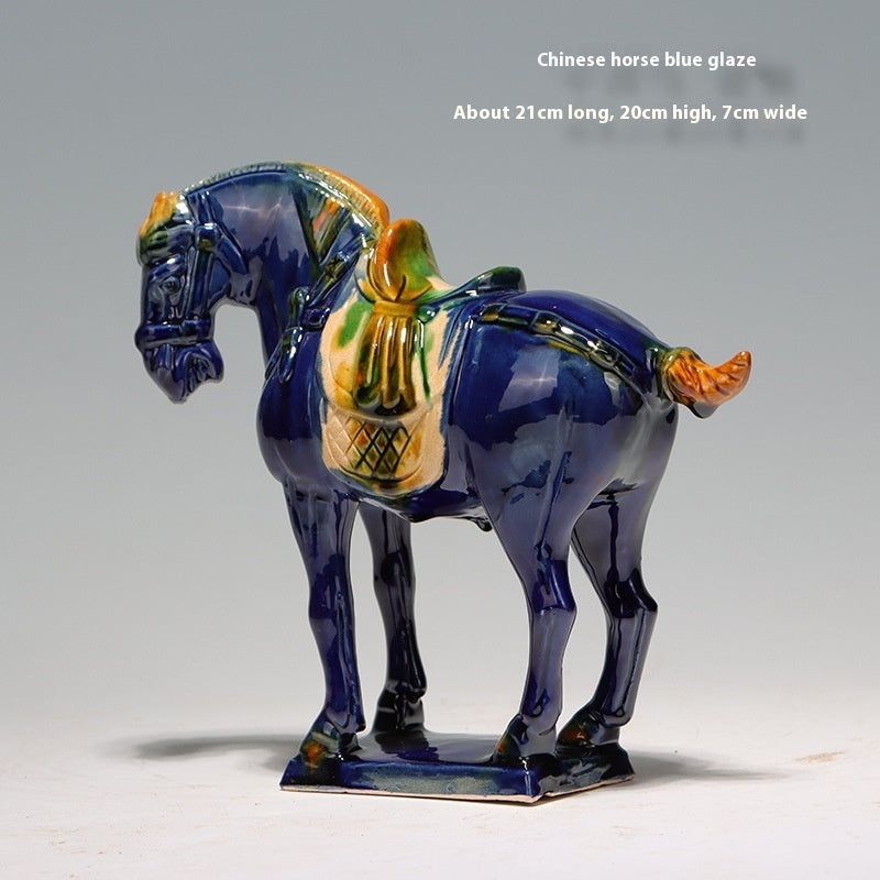 Tang Sancai New Chinese Style Ceramic Horse Study Living Room Hallway Horse Ornament