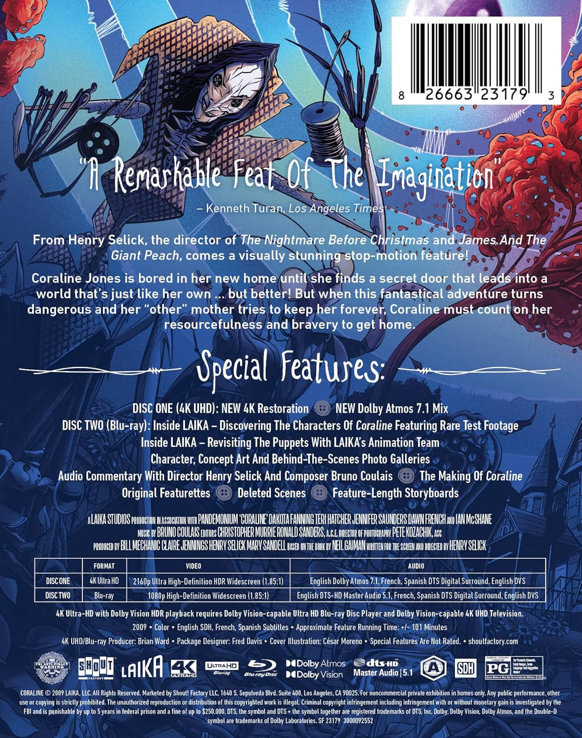 Coraline - Limited Edition Steelbook (4K Ultra HD + Blu-ray)