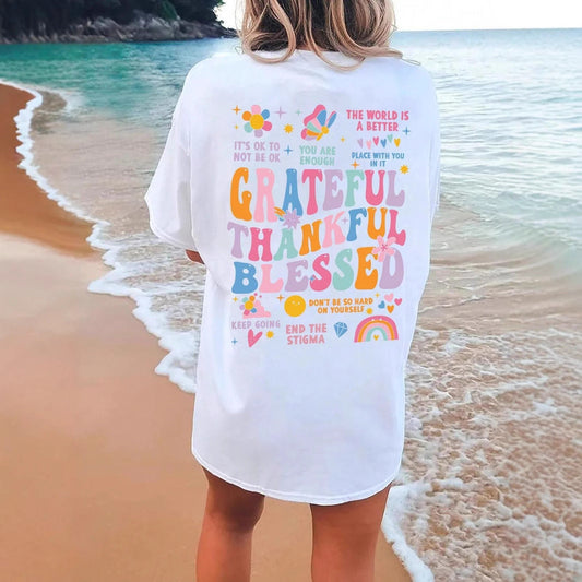 2D Printed Thanksgiving Element Cotton T-shirt