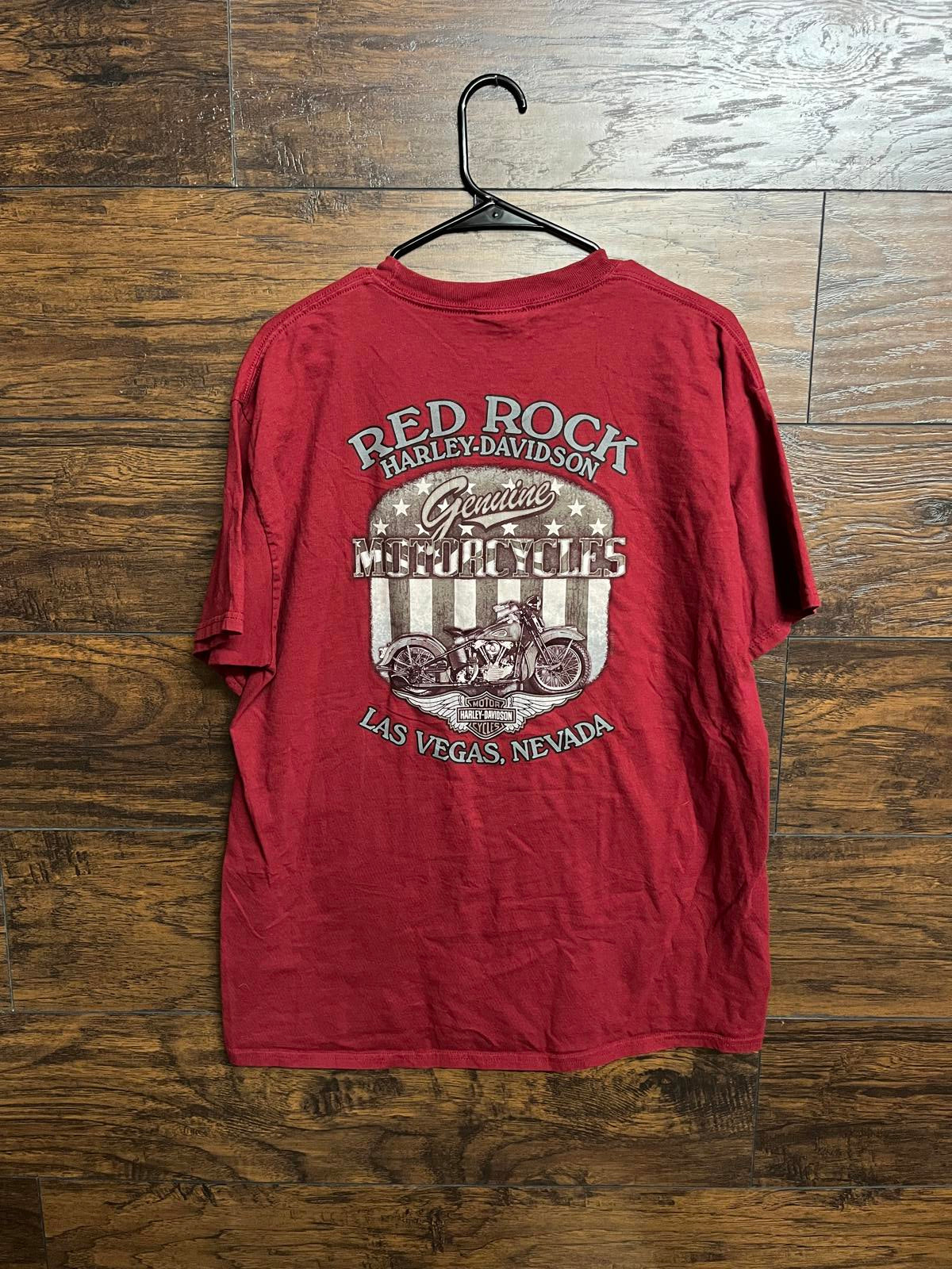 Las Vegas Harley Davidson T-shirt Red Rock Tee - L