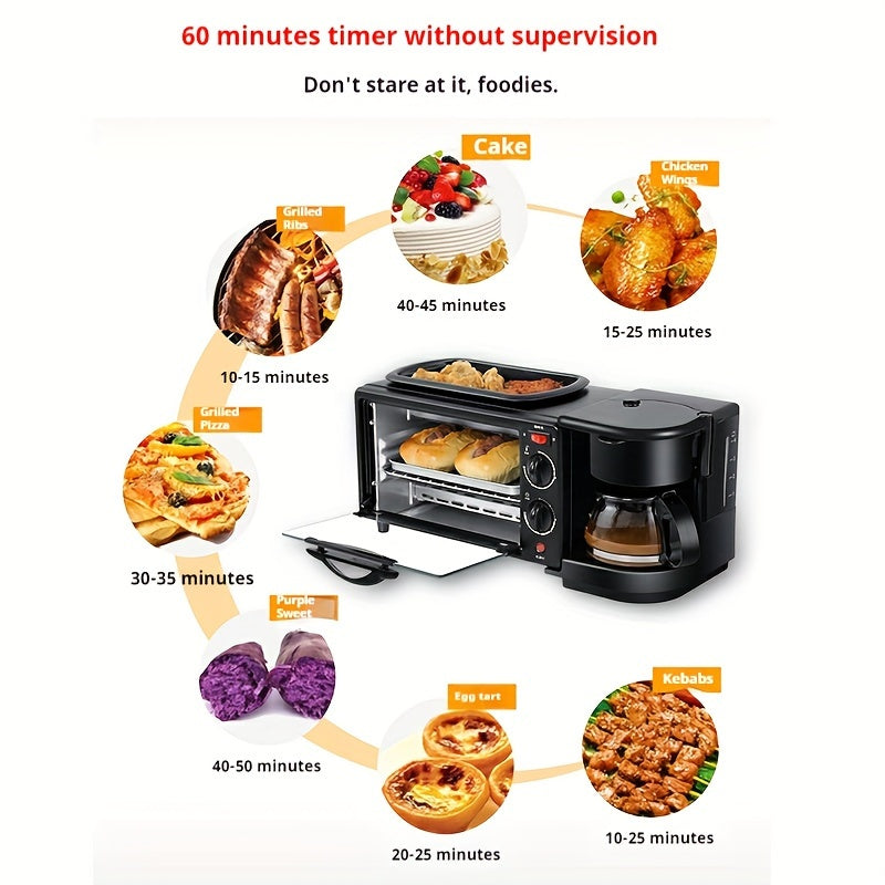 Nostalgia 3-in-1 Breakfast Station - Includes Coffee Maker, Non-Stick Griddle, And 4-Slice Toaster Oven - Versatile Breakfast Maker With Timer - Premium  from Lizard Vigilante - Just $109.99! Shop now at Lizard Vigilante