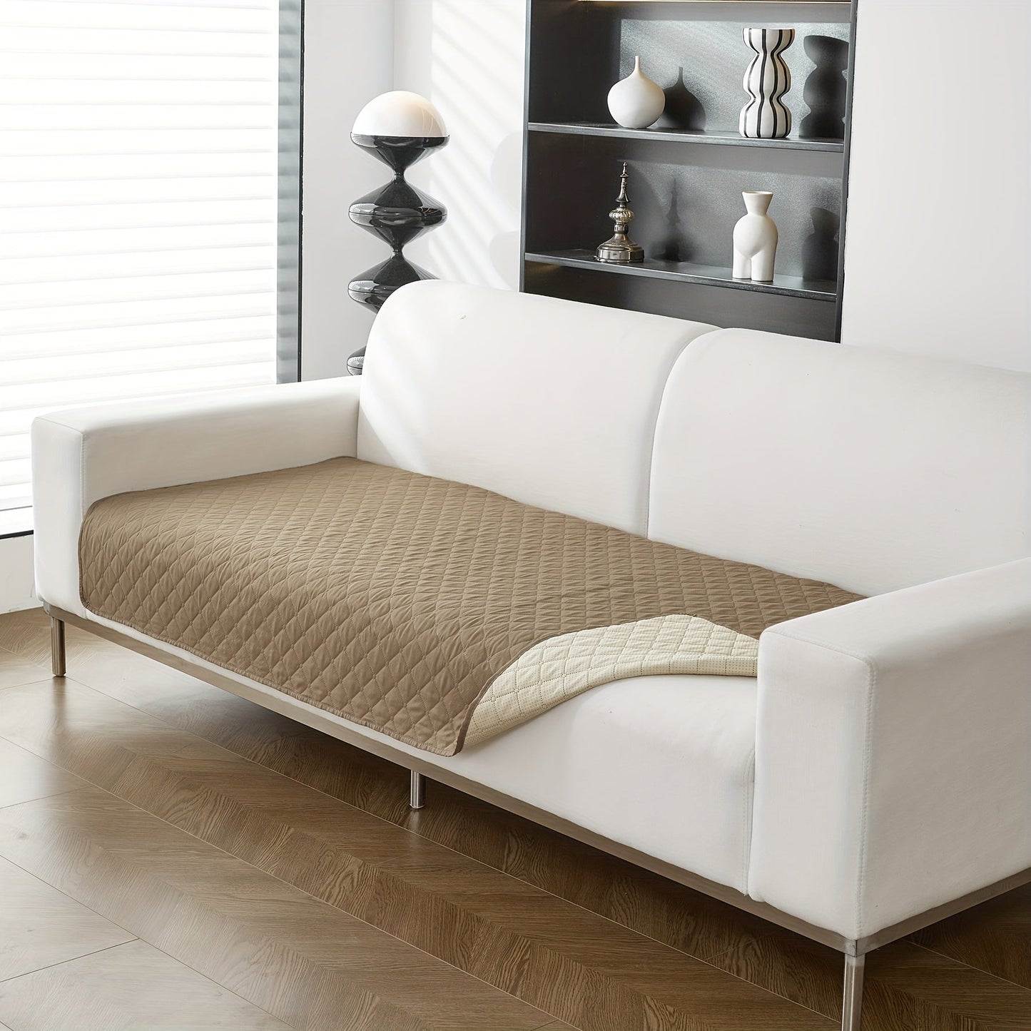 1pc Waterproof Solid Color Plaid Non-Slip Pet Sofa Cover, Machine Washable Blanket for All Season Protection, Suitable for Cats, Dogs, and Small Animals