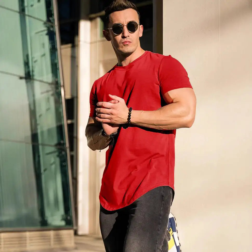 Men's Casual Short-sleeved Sports Fitness T-shirt