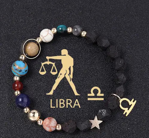Natural Volcanic Rock Twelve Constellations Bracelets Fashion European And American Style