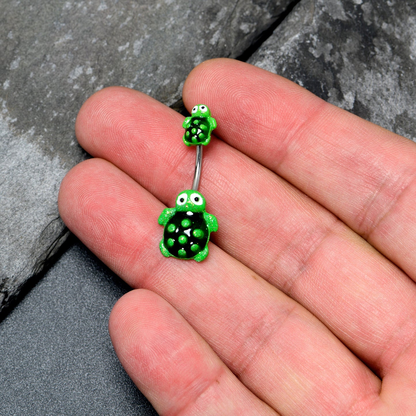 Texture Turtles Double Mount Belly Ring