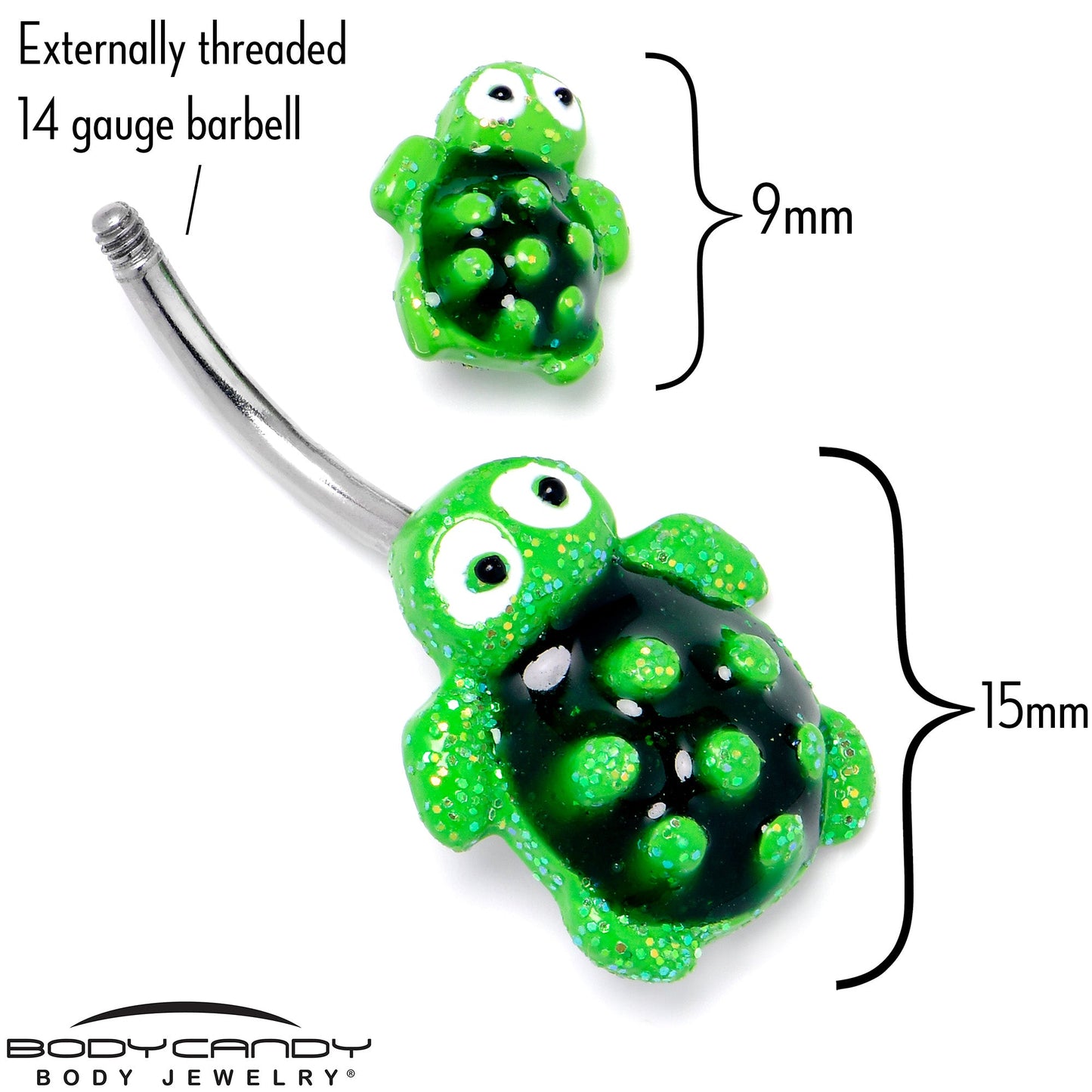 Texture Turtles Double Mount Belly Ring