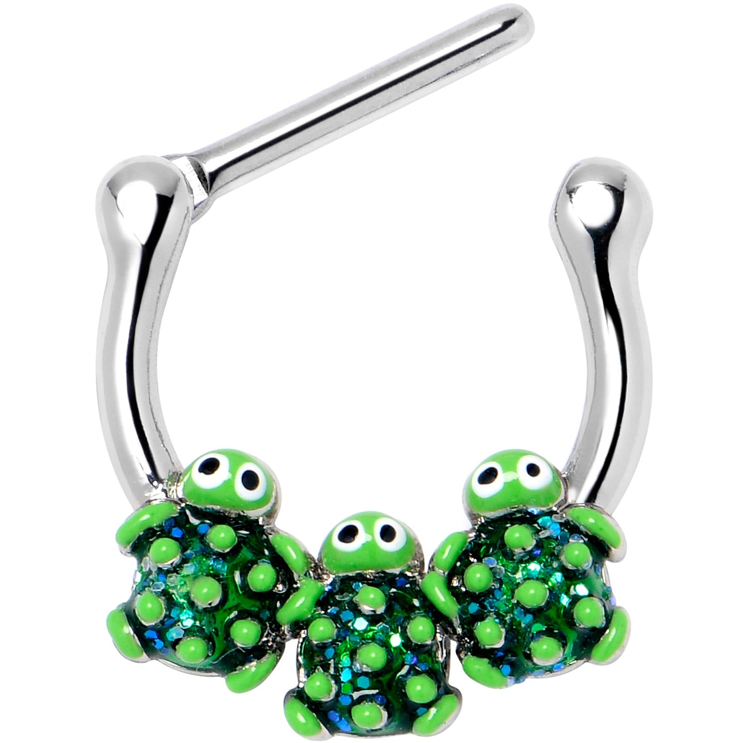 16G 5/16 Textured Turtle Trio Cartilage Clicker