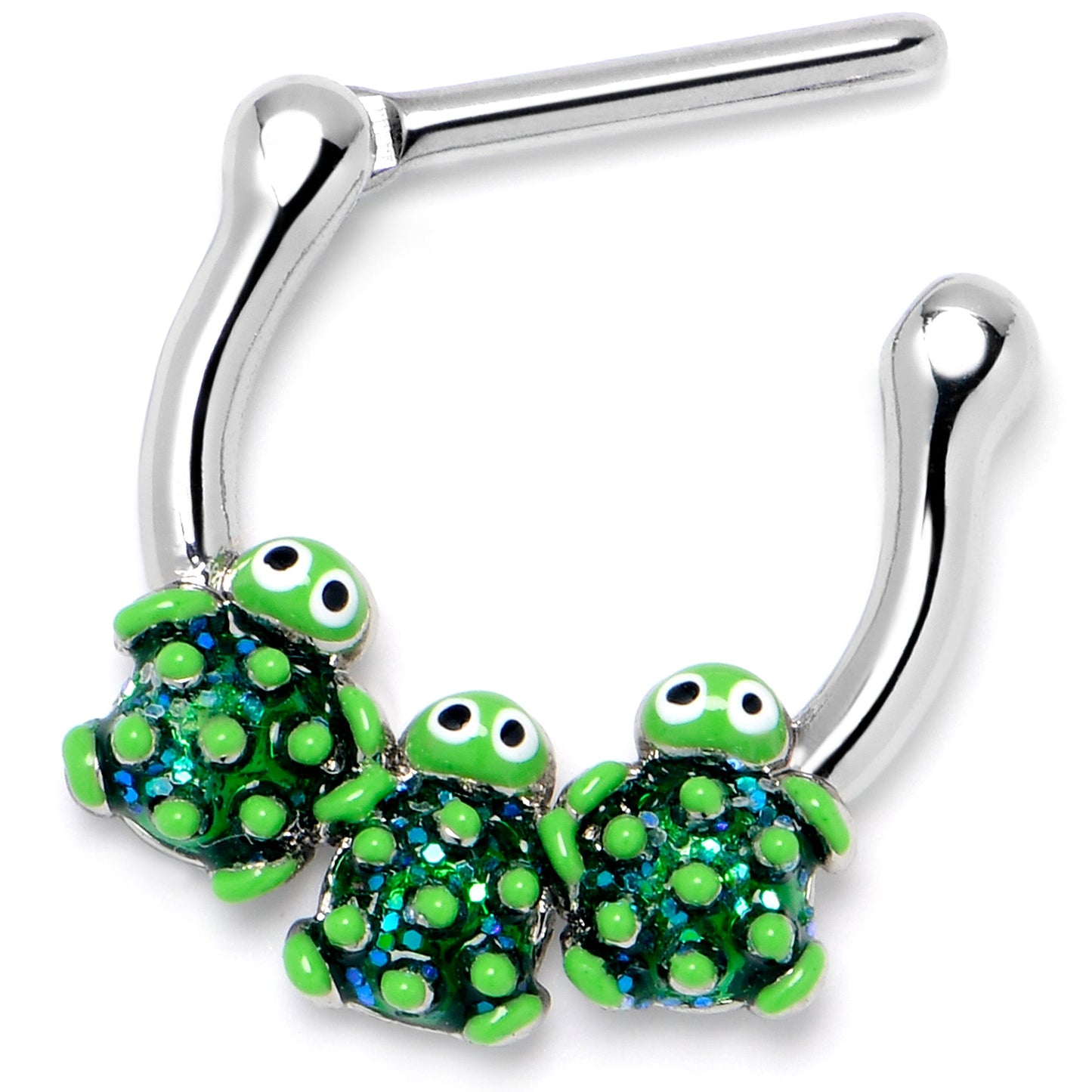 16G 5/16 Textured Turtle Trio Cartilage Clicker