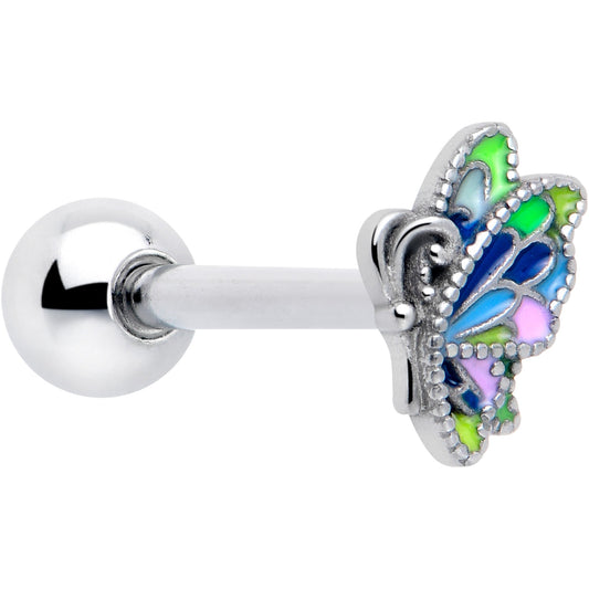 Pastel Profile Butterfly Barbell Tongue Ring