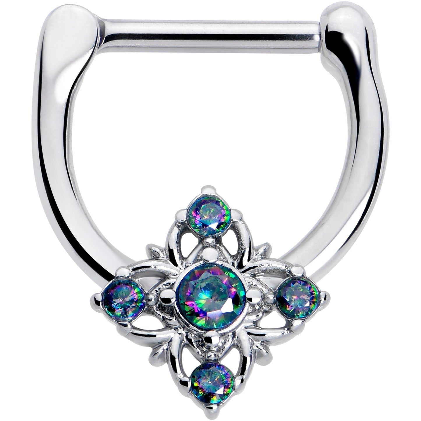 16G 5/16 Vitrail CZ Gem Beauty Cross Cartilage Clicker