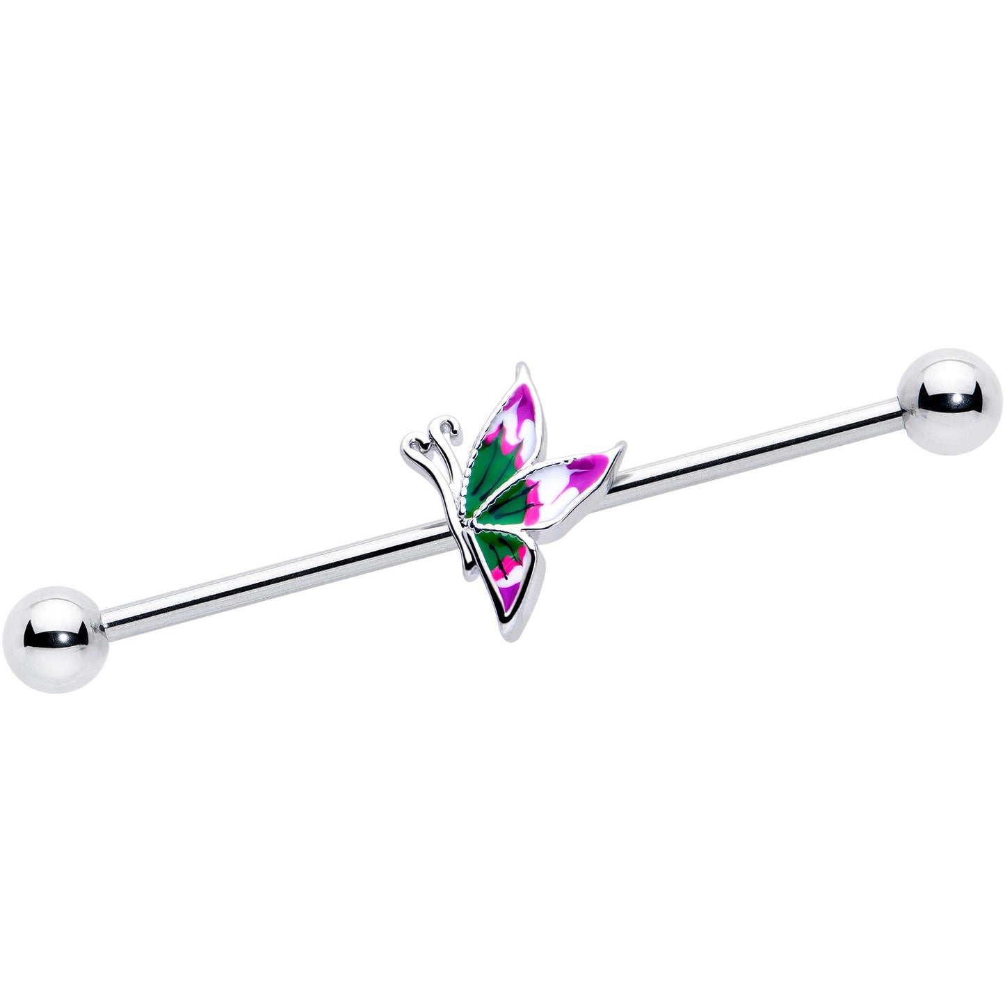 14G Profile Butterfly Industrial Barbell 38mm