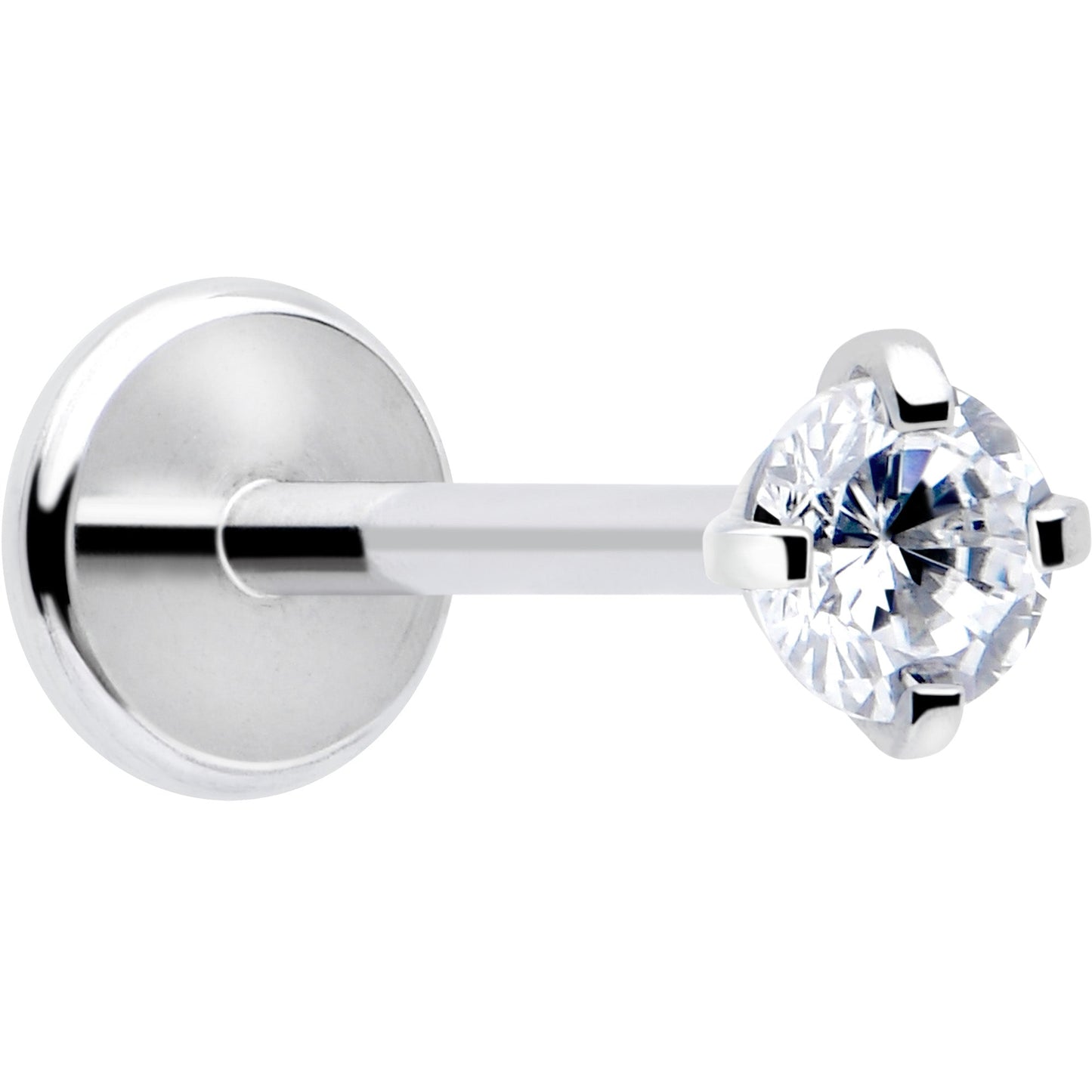2.5mm Gem Flat Back Earring Threadless Push In Stud 20G