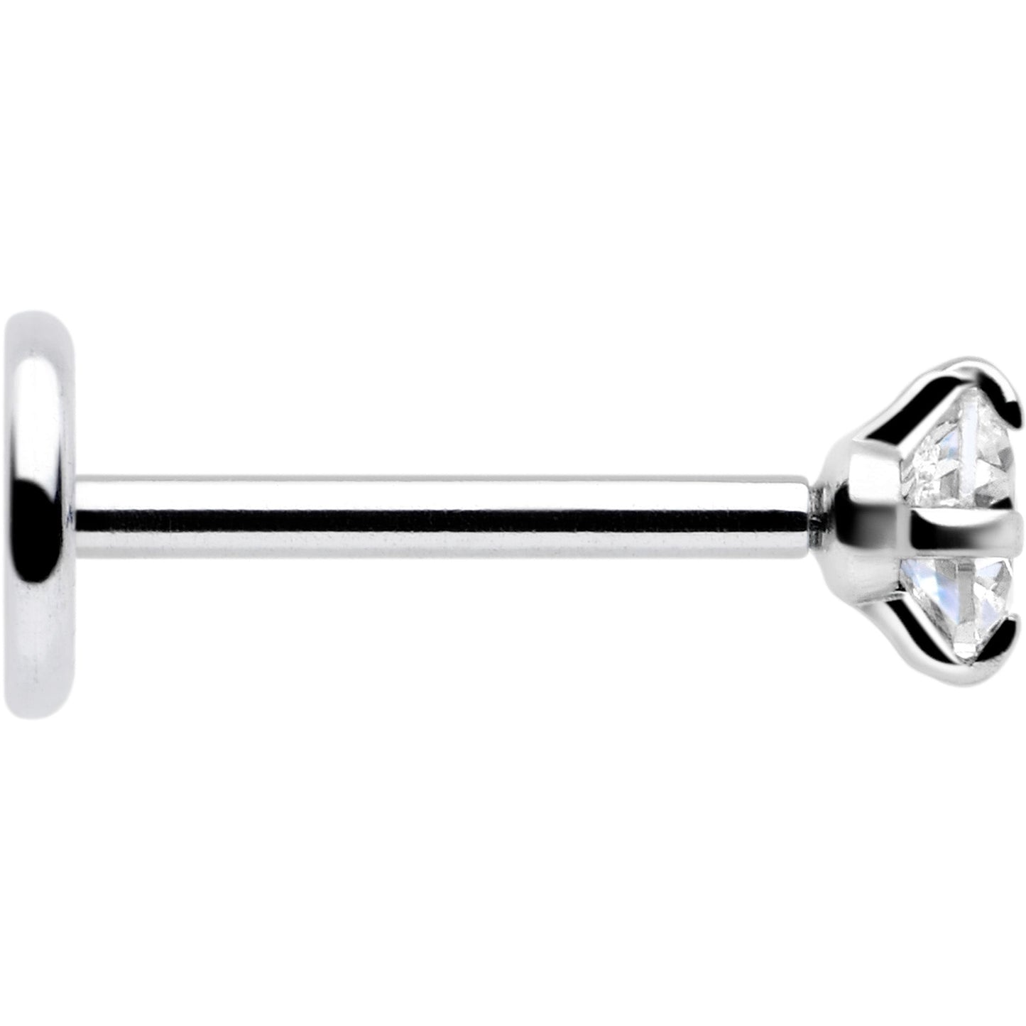 2.5mm Gem Flat Back Earring Threadless Push In Stud 20G