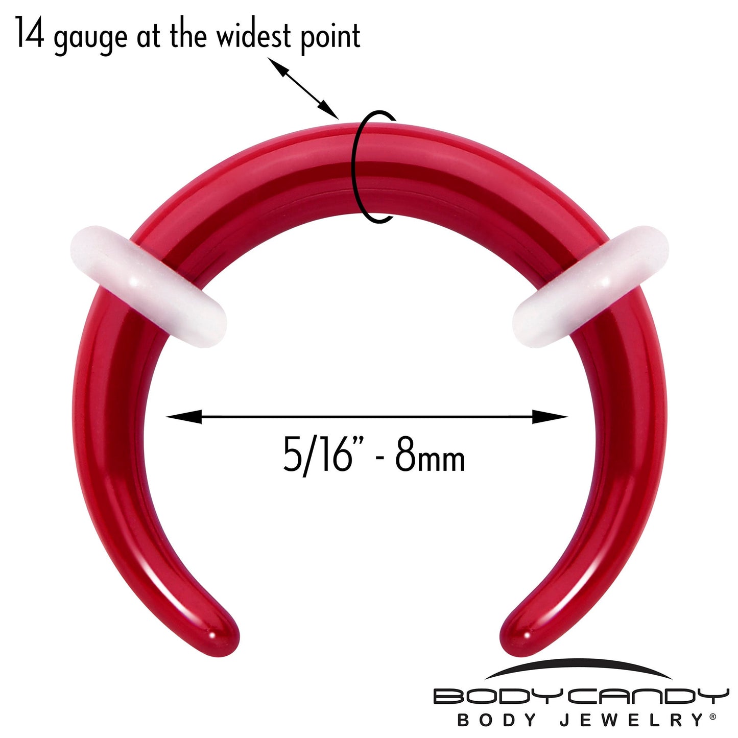 Stainless Steel Crescent Pincher Septum Ring - 14G and 16G