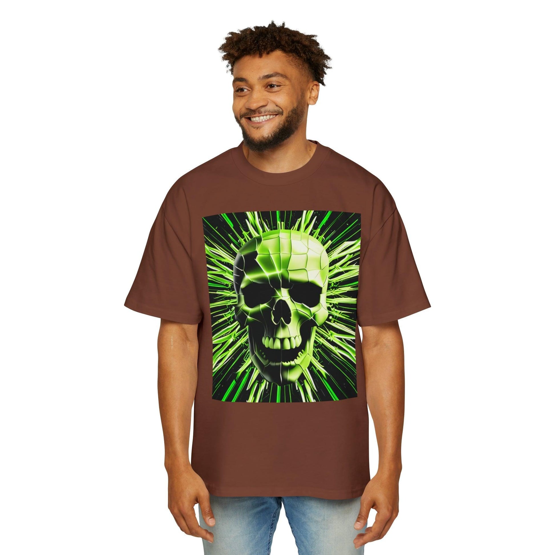 Skull Cracks Men's Heavy Oversized Tee - Lizard Vigilante