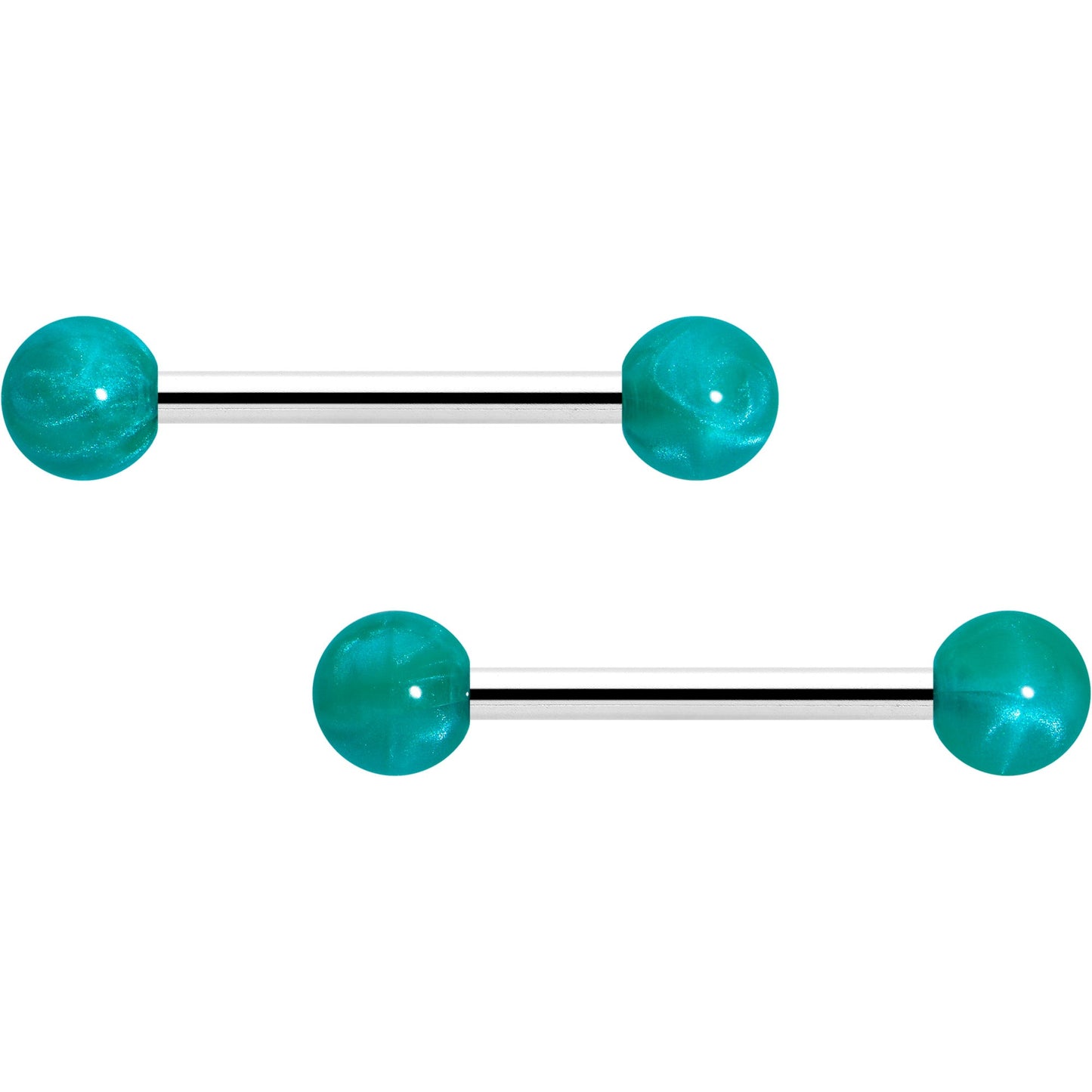 14G 9/16 Color Acrylic Ball Ends Barbell Nipple Ring Set