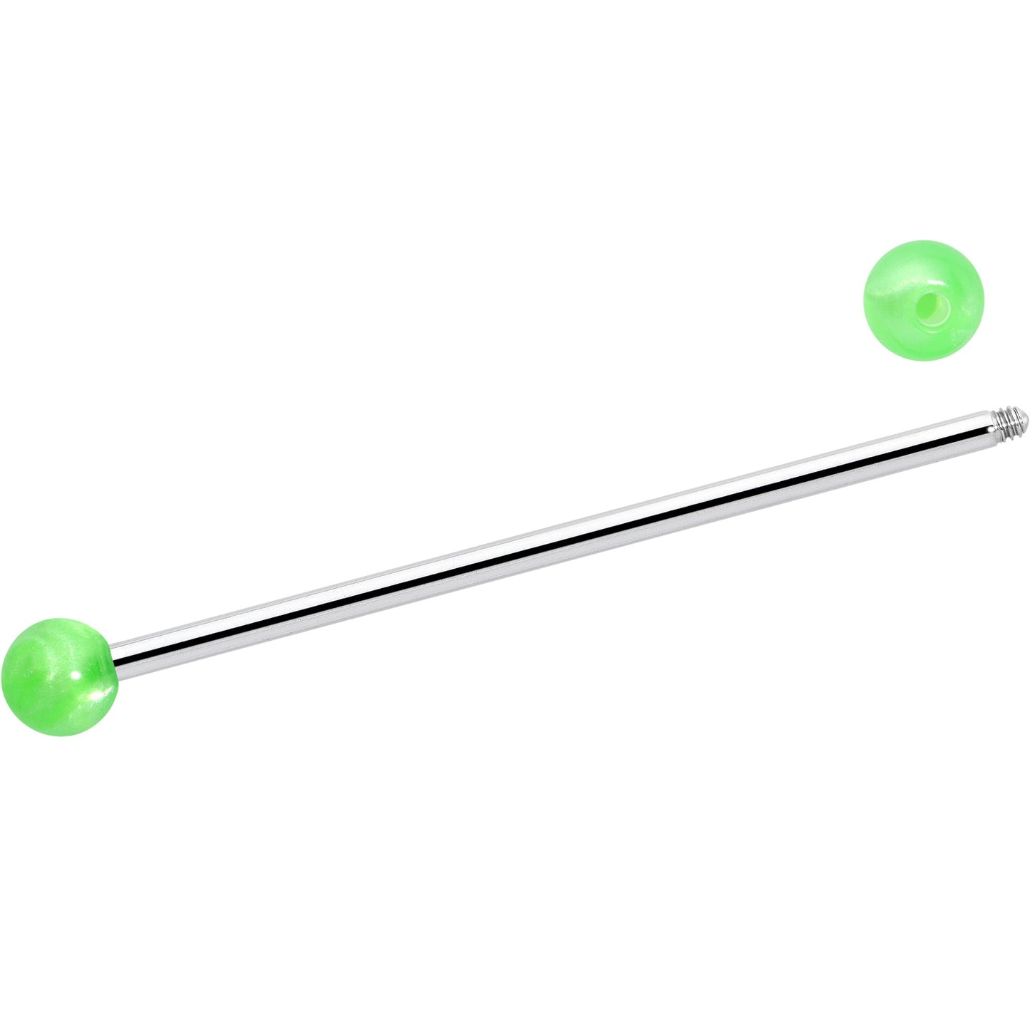 14G Color Acrylic Ball Industrial Barbell 38mm