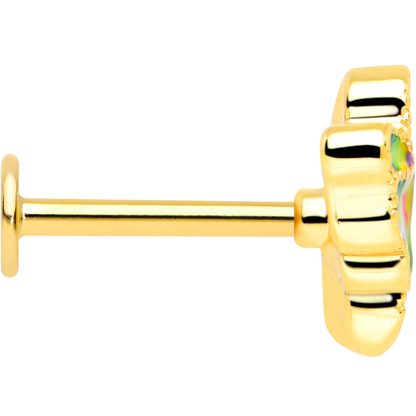 16G 5/16 Gold Tone Butterfly Colors Labret Monroe Tragus