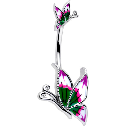 Profile Butterflies Double Mount Belly Ring