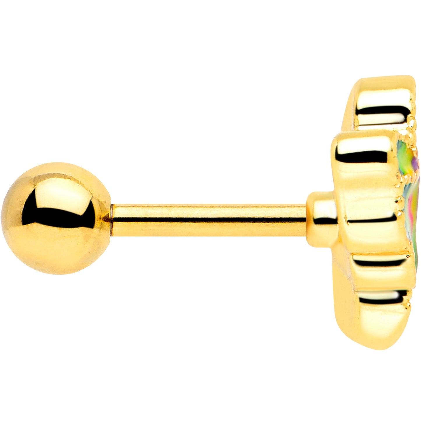 16G 1/4 Blue Gem Gold Tone Butterfly Colors Cartilage Tragus Earring